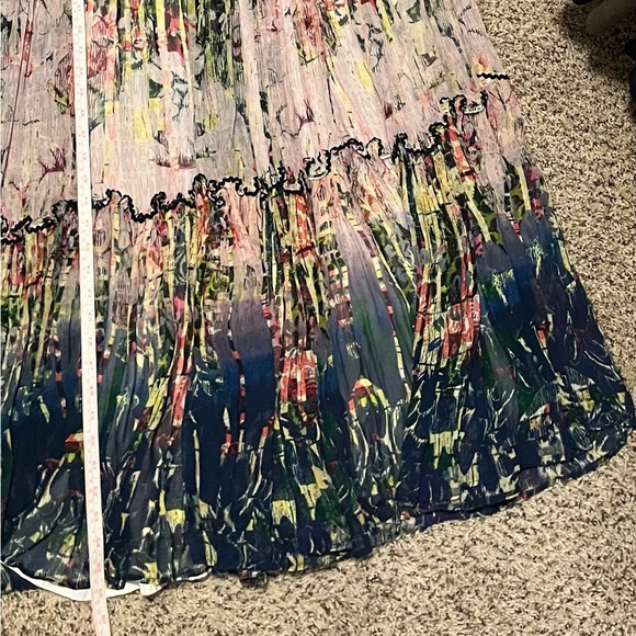 Anthropologie Bhanuni by Jyoti maxi sequin ruffle sleeveless dress size 0 xs - Picture 9 of 13